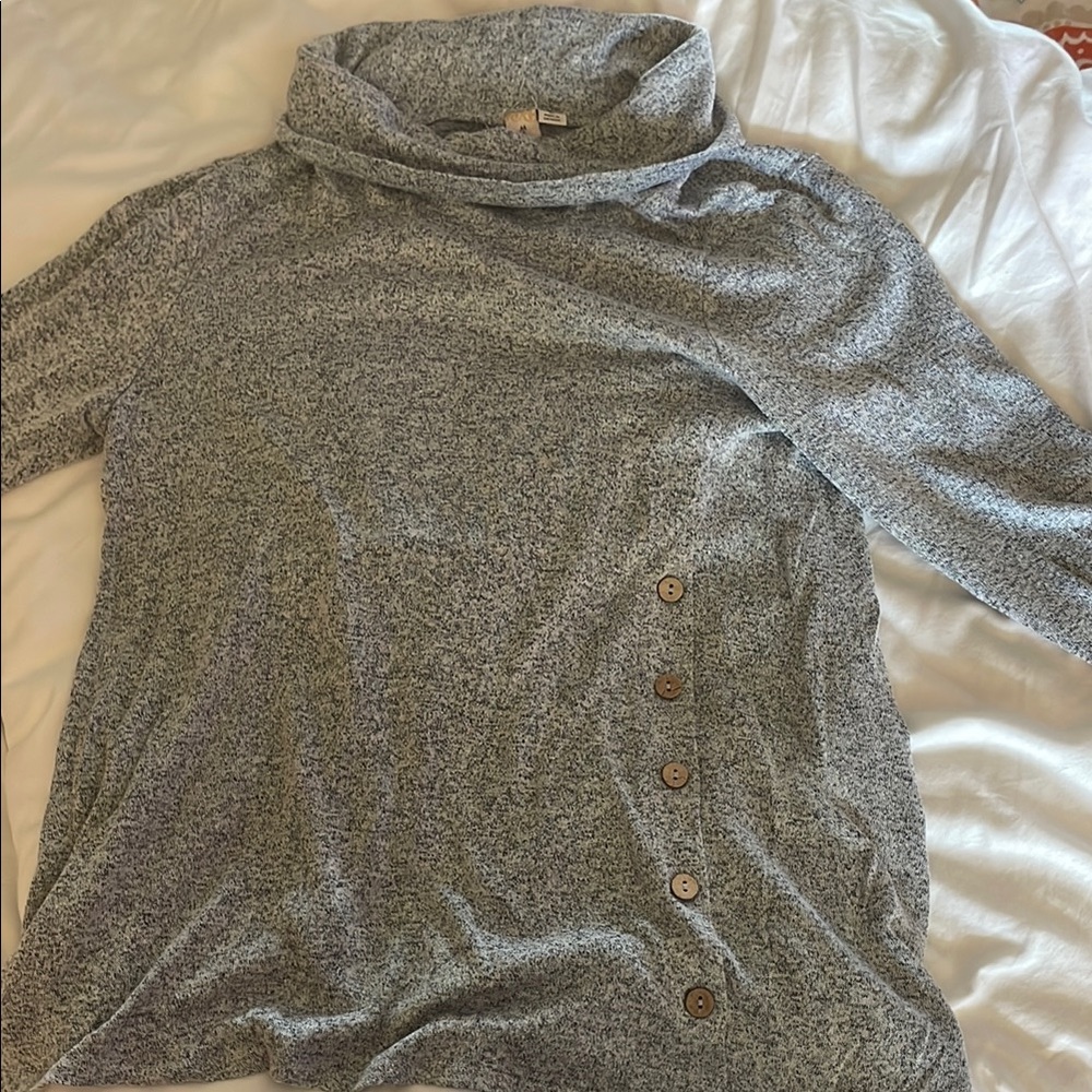 Misia Gray Cowl Neck Sweater Medium Knit